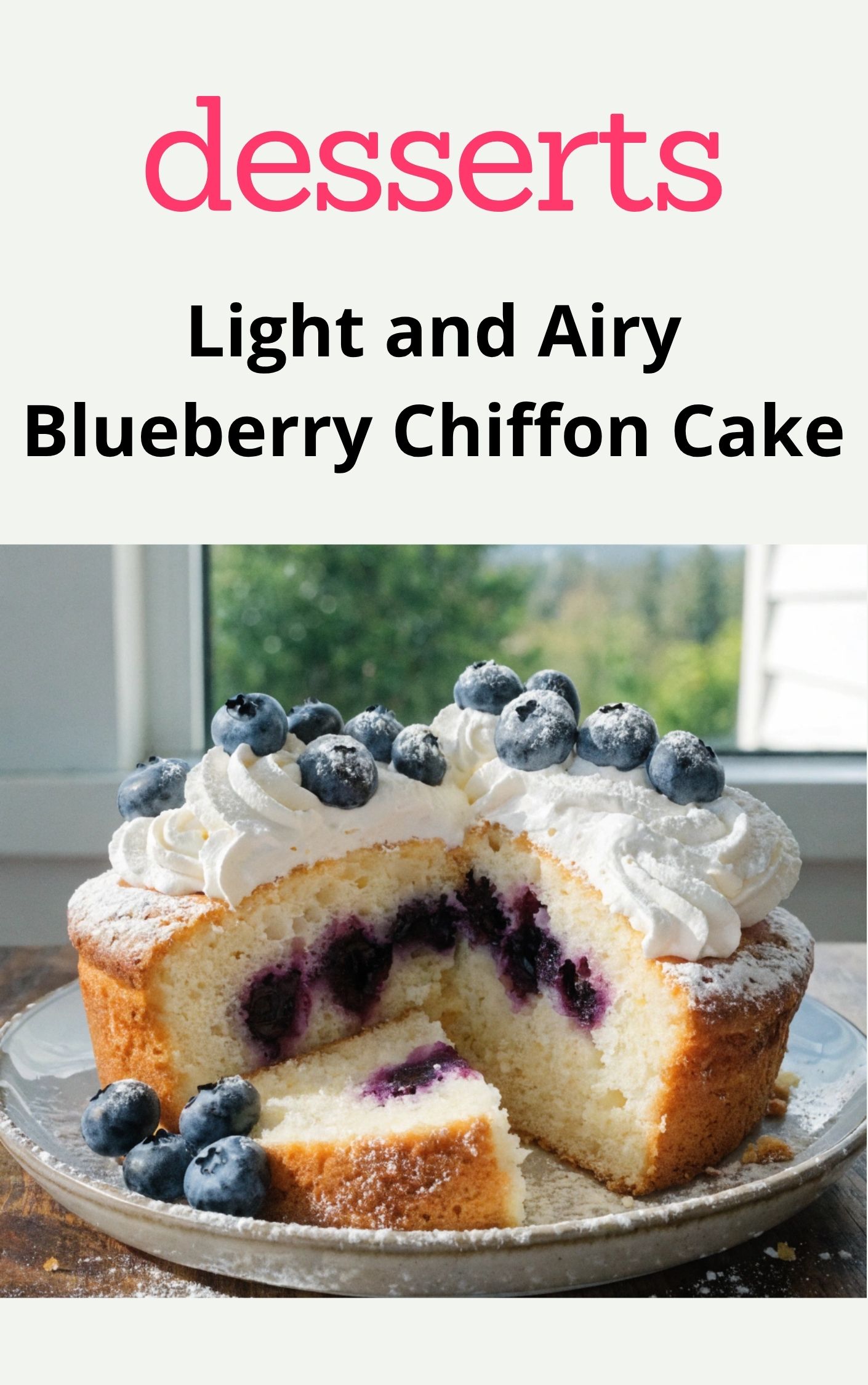 Light and Airy Blueberry Chiffon Cake