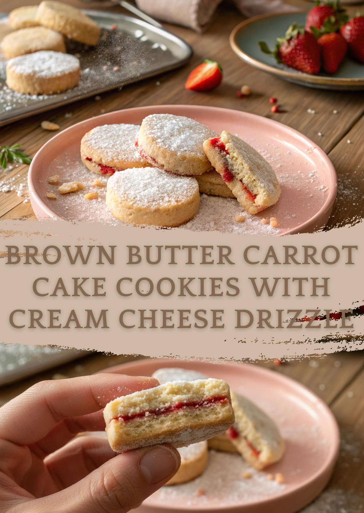 Soft Strawberry Shortbread Cookies