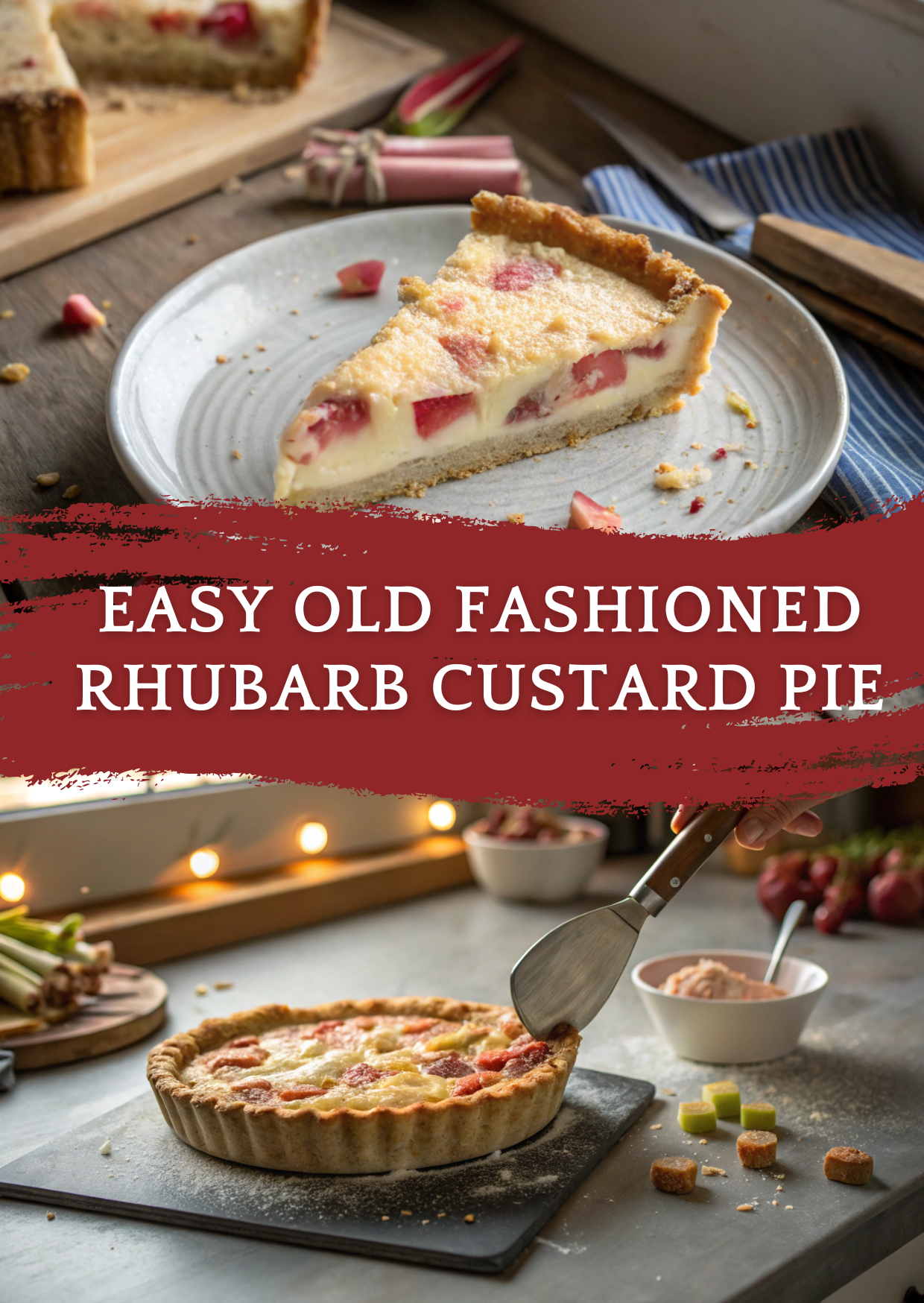 Easy Old Fashioned Rhubarb Custard Pie