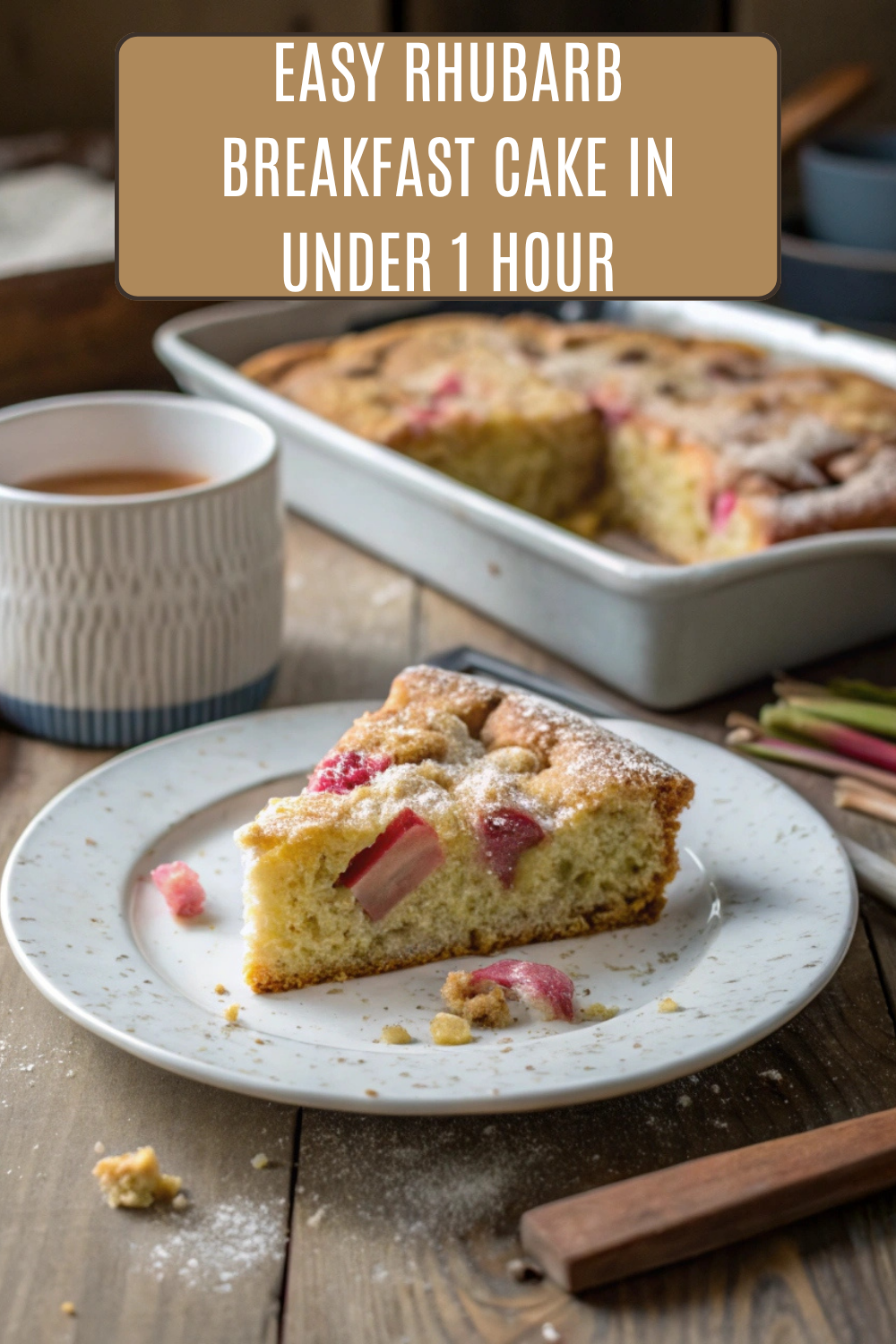 Easy Rhubarb Breakfast Cake in Under 1 Hour
