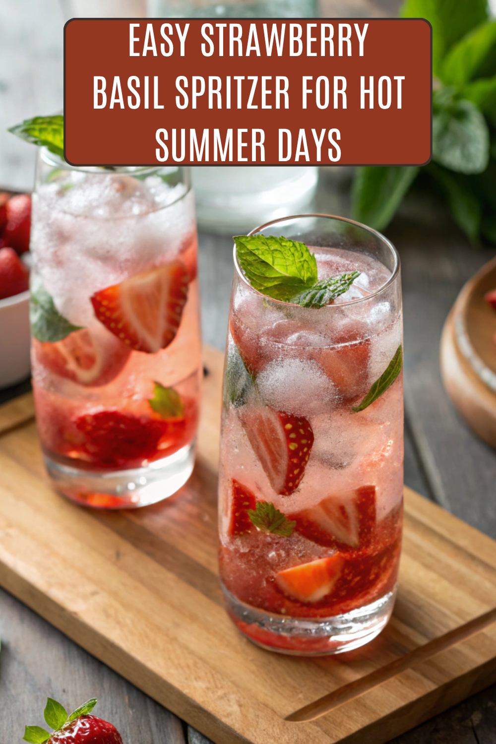 Easy Strawberry Basil Spritzer for Hot Summer Days