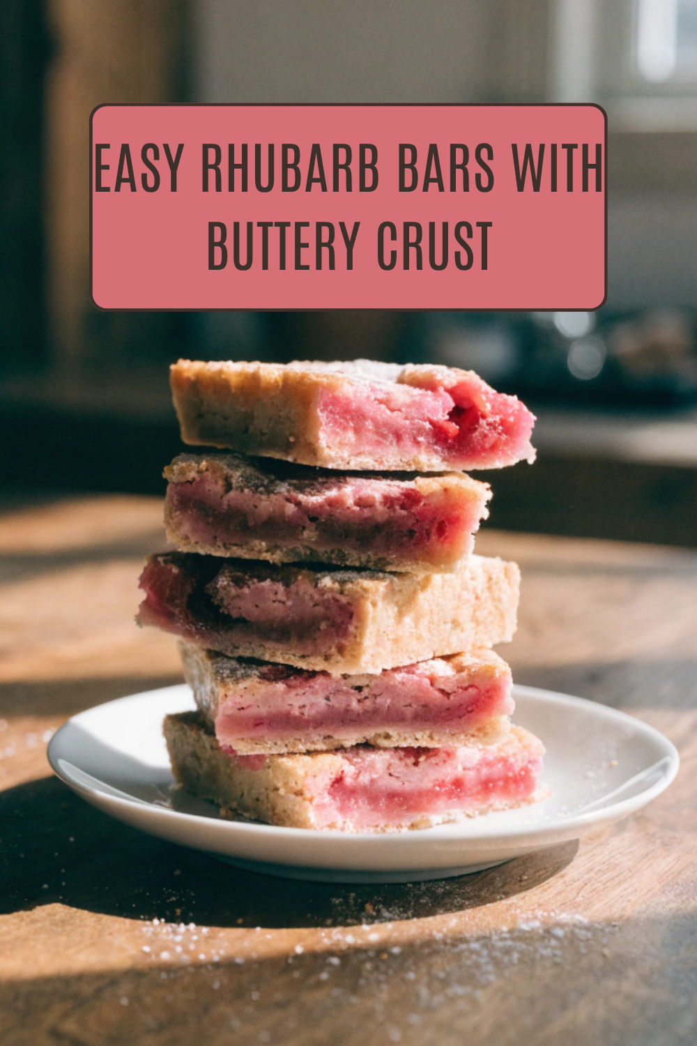 Easy Rhubarb Bars with Buttery Crust