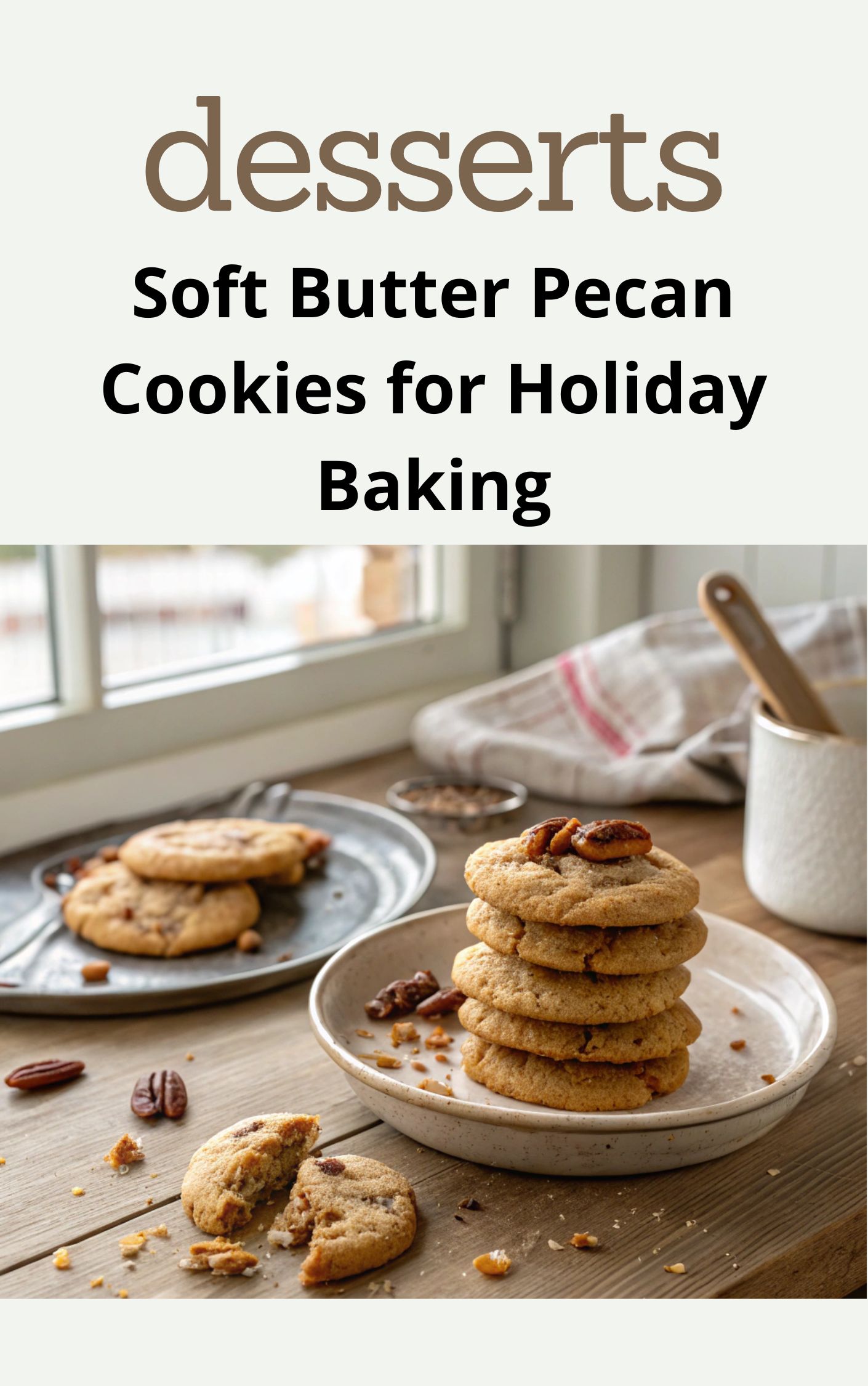Soft Butter Pecan Cookies for Holiday Baking