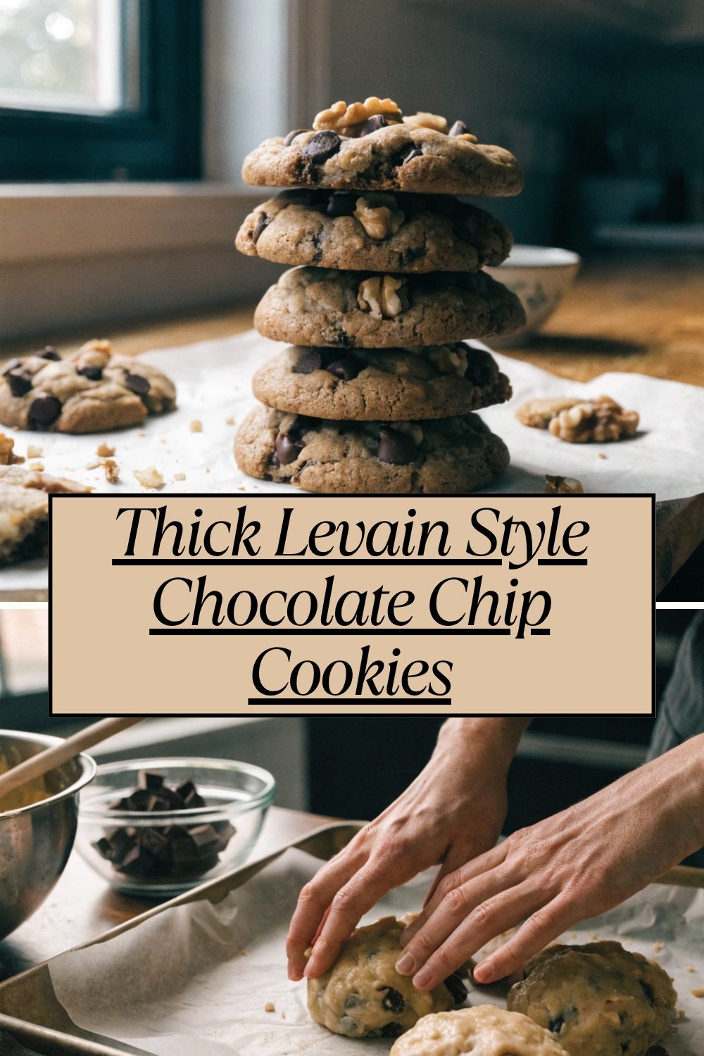 Thick Levain Style Chocolate Chip Cookies