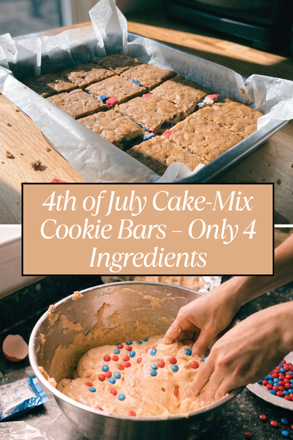 4th of July Cake-Mix Cookie Bars – Only 4 Ingredients