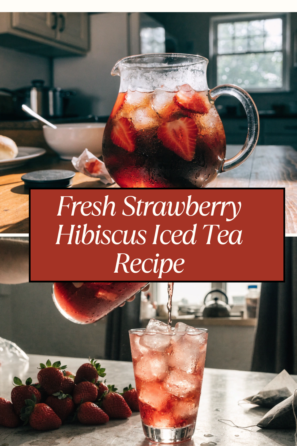 Fresh Strawberry Hibiscus Iced Tea Recipe