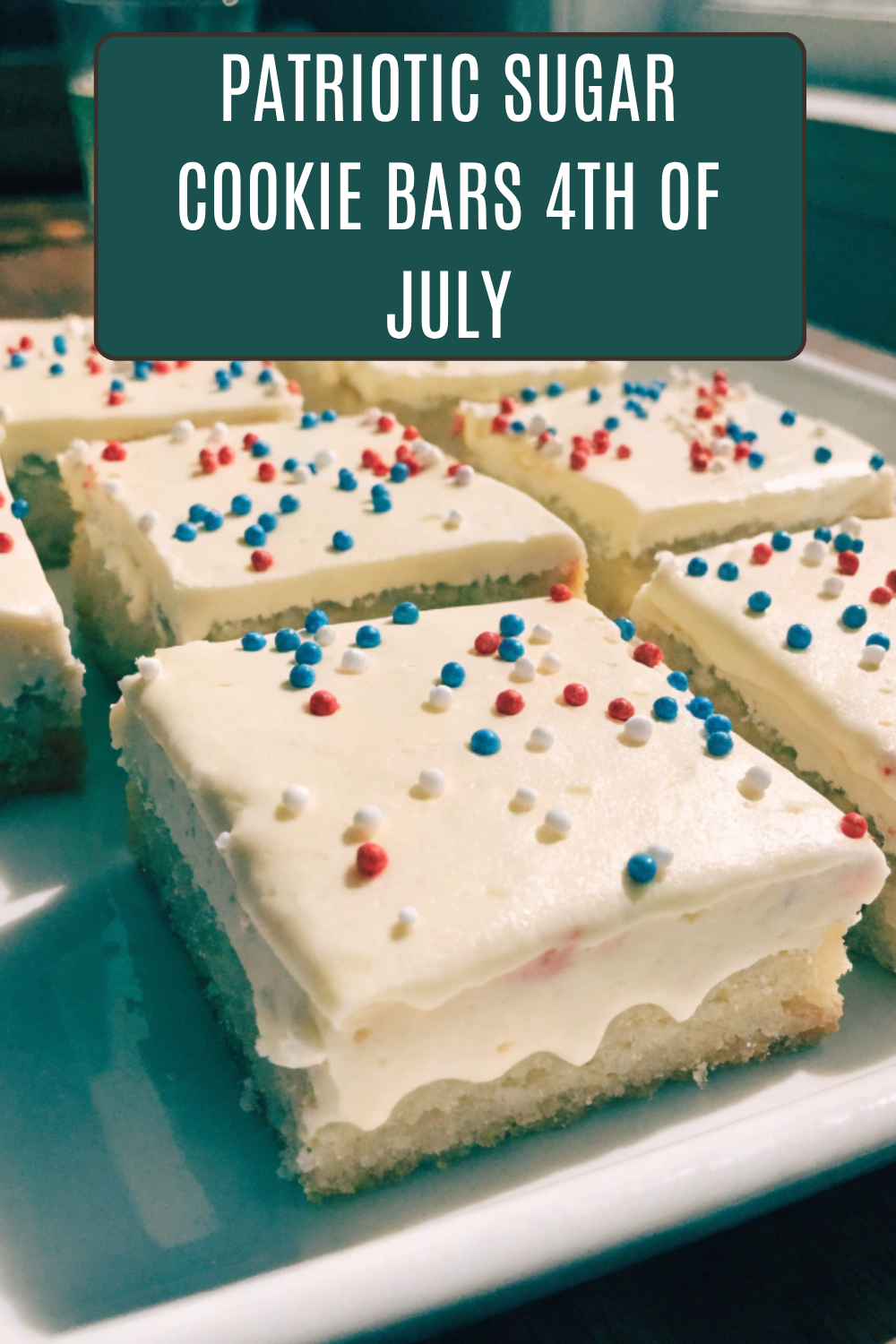 Patriotic Sugar Cookie Bars 4th of July
