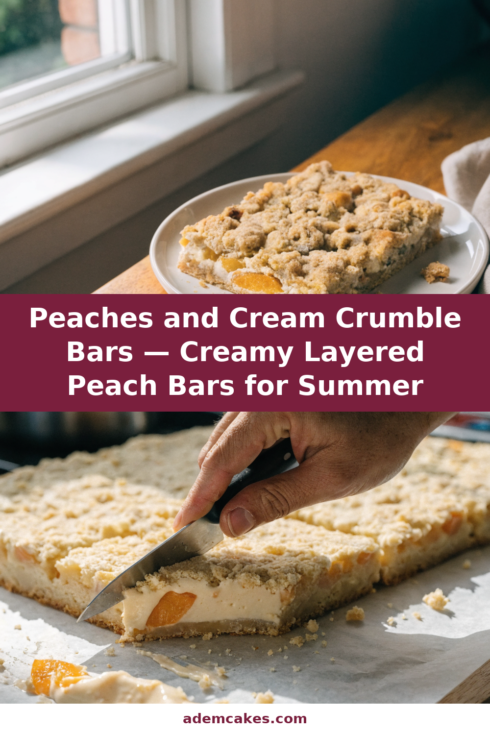 Peaches and Cream Crumble Bars