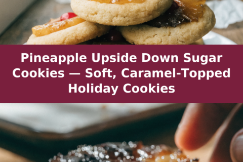 Pineapple Upside Down Sugar Cookies — Soft, Caramel-Topped Holiday Cookies Pinterest recipe pin