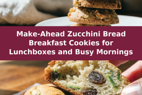 Make-Ahead Zucchini Bread Breakfast Cookies for Lunchboxes and Busy Mornings Pinterest recipe pin