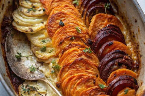 Cheesy Root Vegetable Gratin – A Creamy, Golden Bake for Cozy Fall Nights