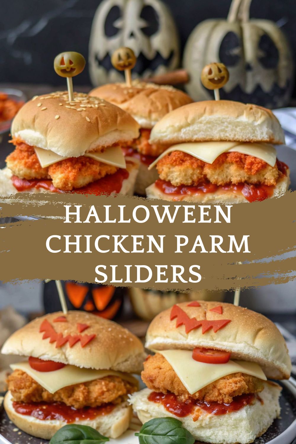 Halloween Chicken Parm Sliders – Spooky, Cheesy, and Party-Perfect