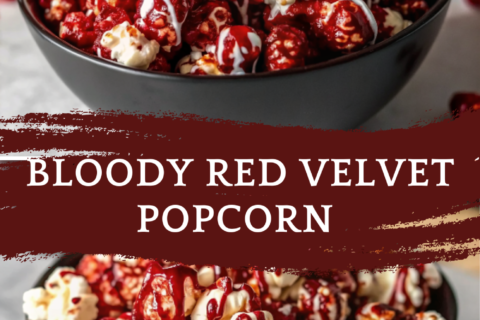 Bloody Red Velvet Popcorn | Creepy Halloween Snack