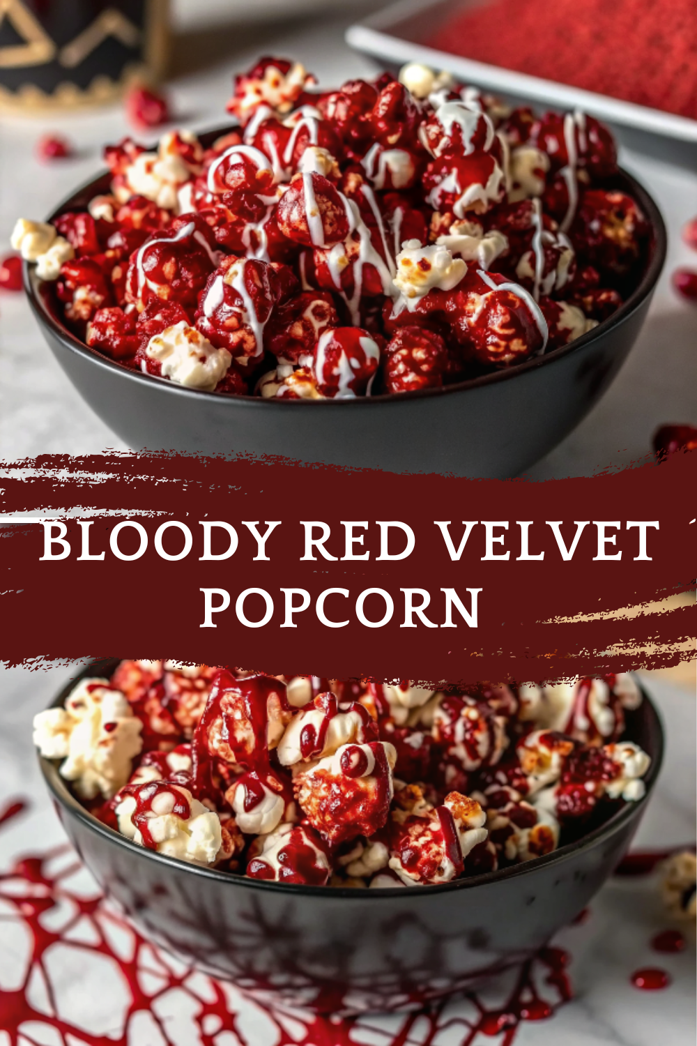 Bloody Red Velvet Popcorn | Creepy Halloween Snack