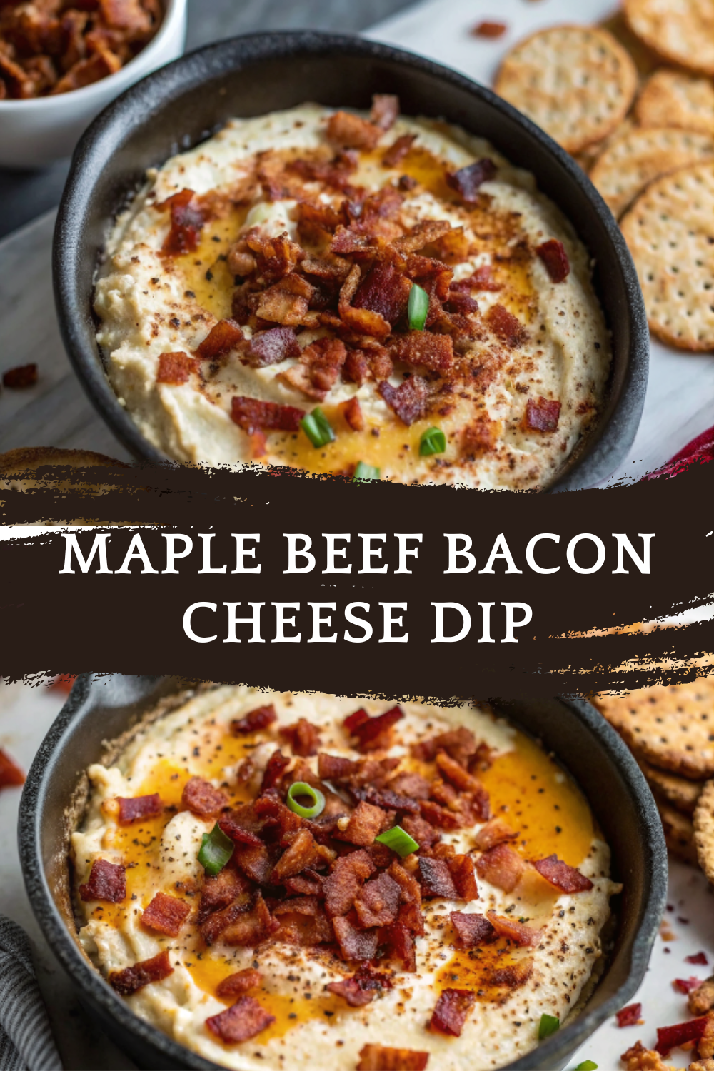 Maple Beef Bacon Cheese Dip | Savory Sweet Party Appetizer