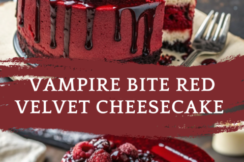 Vampire Bite Red Velvet Cheesecake – A Hauntingly Delicious Halloween Dessert