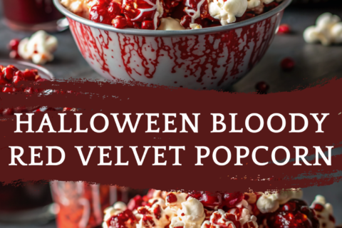 Halloween Bloody Red Velvet Popcorn | Spooky Party Snack