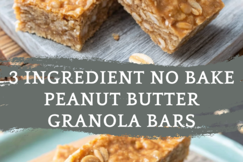 3 Ingredient No Bake Peanut Butter Granola Bars | Easy Healthy Snack