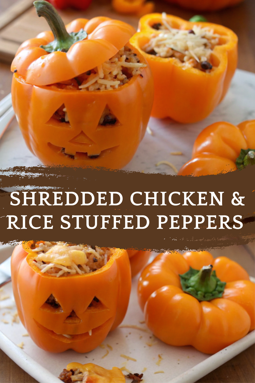 Shredded Chicken & Rice Stuffed Peppers (Halloween Style) – Fun, Spooky, and Delicious