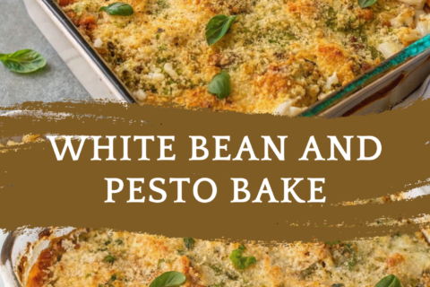 White Bean and Pesto Bake