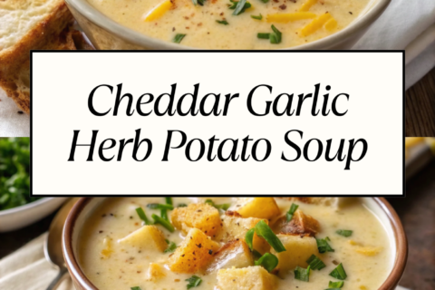 Cheddar Garlic Herb Potato Soup | Cozy & Creamy Comfort Food