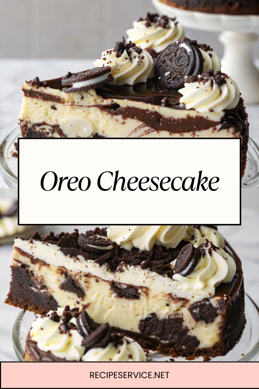 Oreo Cheesecake with Chocolate Ganache & Whipped Cream – A Cookie Lover’s Dream