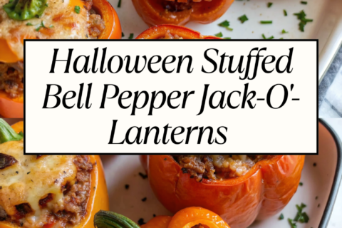 Halloween Stuffed Bell Pepper Jack-O’-Lanterns | Spooky & Delicious Dinner