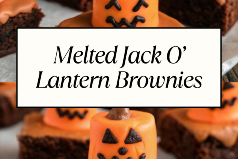 Melted Jack O’ Lantern Brownies | Gooey, Spooky & Fun Halloween Treats