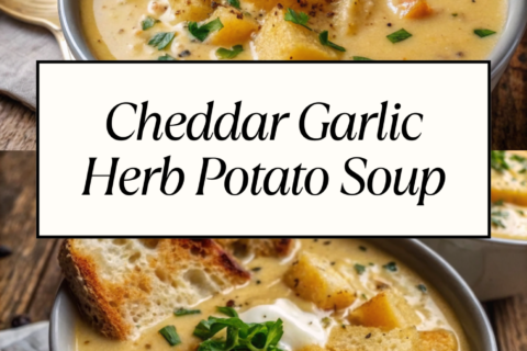 Cheddar Garlic Herb Potato Soup | Cozy & Creamy Comfort Food