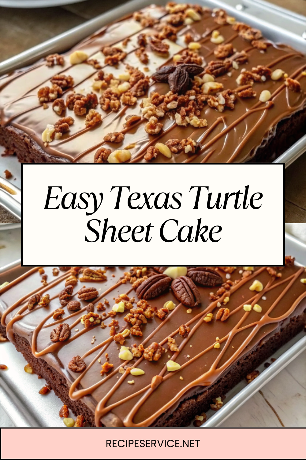 Easy Texas Turtle Sheet Cake – Rich, Gooey & Crowd-Pleasing