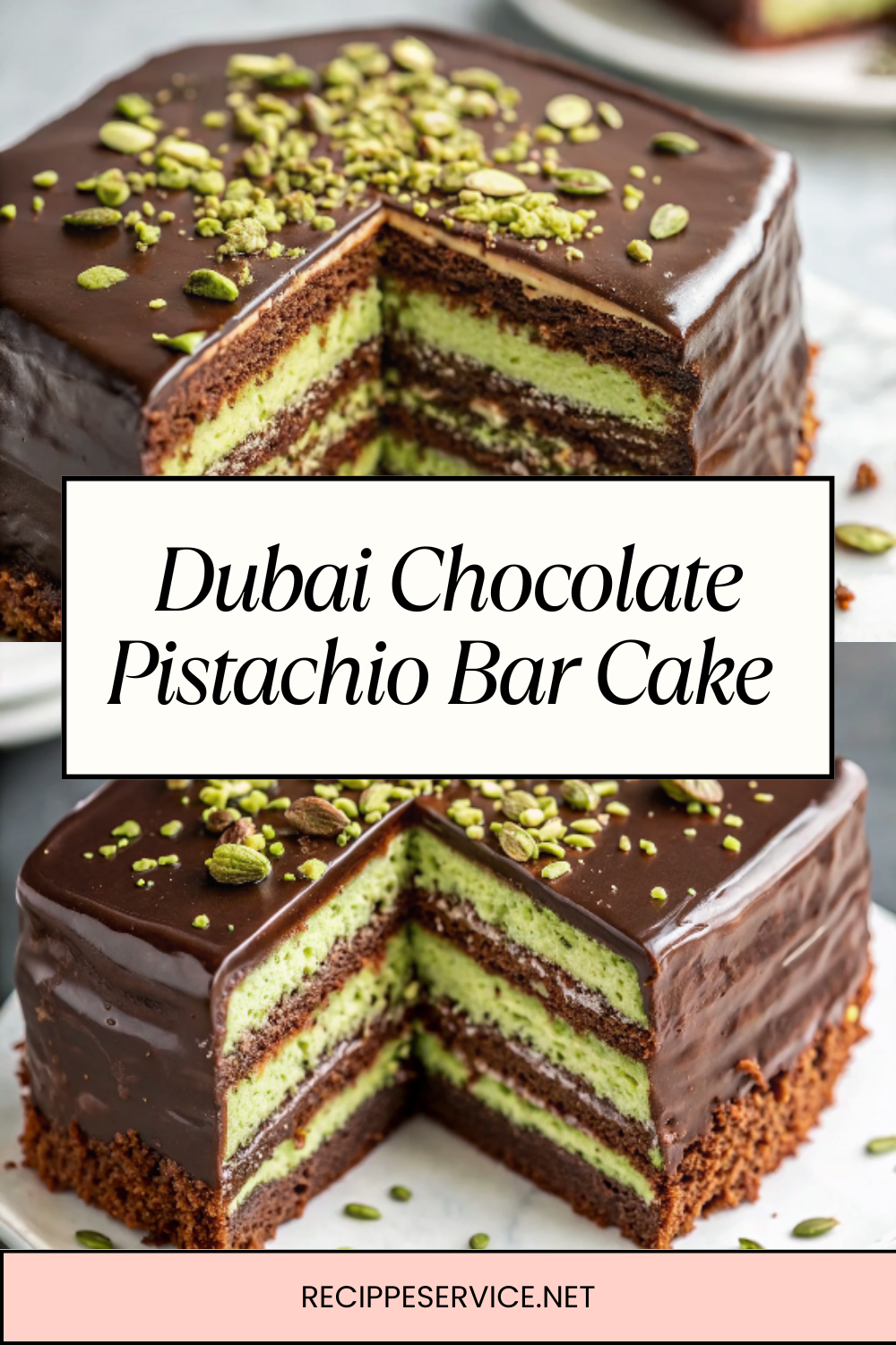 Dubai Chocolate Pistachio Bar Cake | Luxurious & Viral-Inspired Dessert