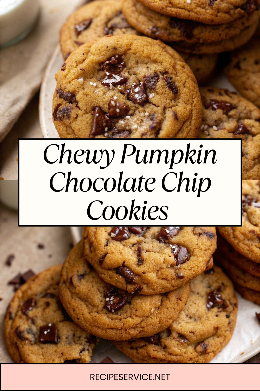 Chewy Pumpkin Chocolate Chip Cookies – Soft, Spiced & Loaded with Chocolate