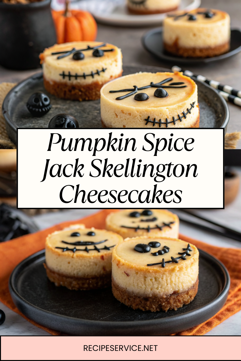 Pumpkin Spice Jack Skellington Cheesecakes – A Spooky & Cozy Treat