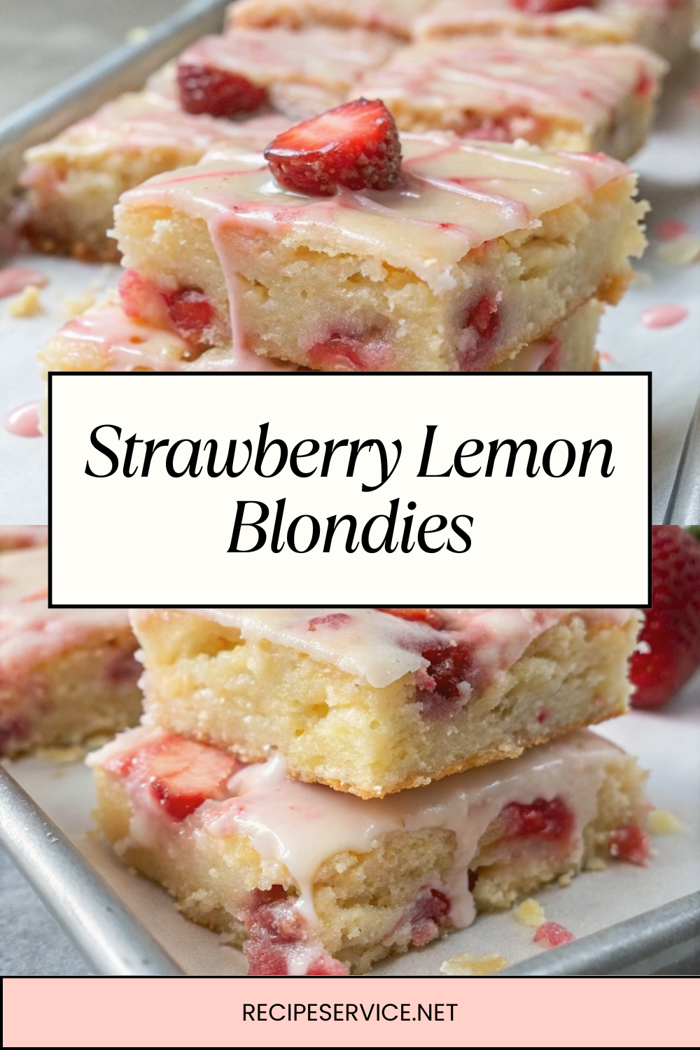 Strawberry Lemon Blondies – Sweet, Zesty & Perfectly Chewy