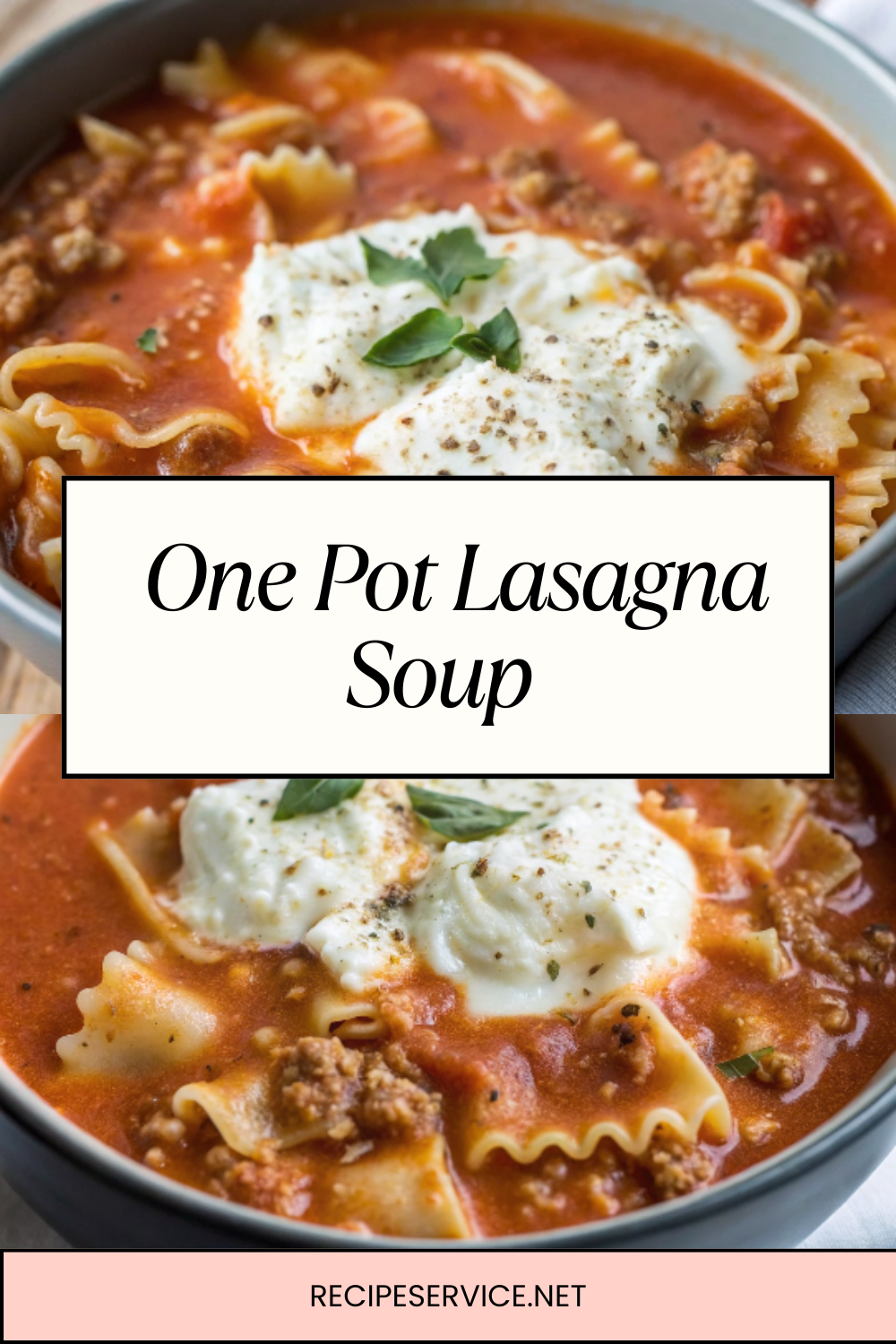 One Pot Lasagna Soup β Cheesy, Hearty & Weeknight-Friendly