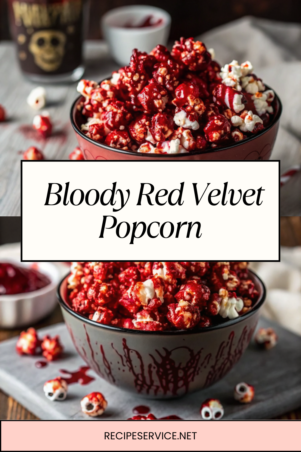 Bloody Red Velvet Popcorn – Creepy, Crunchy & Sweet