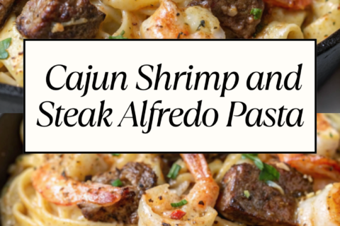 Cajun Shrimp and Steak Alfredo Pasta – Creamy, Spicy & Irresistible