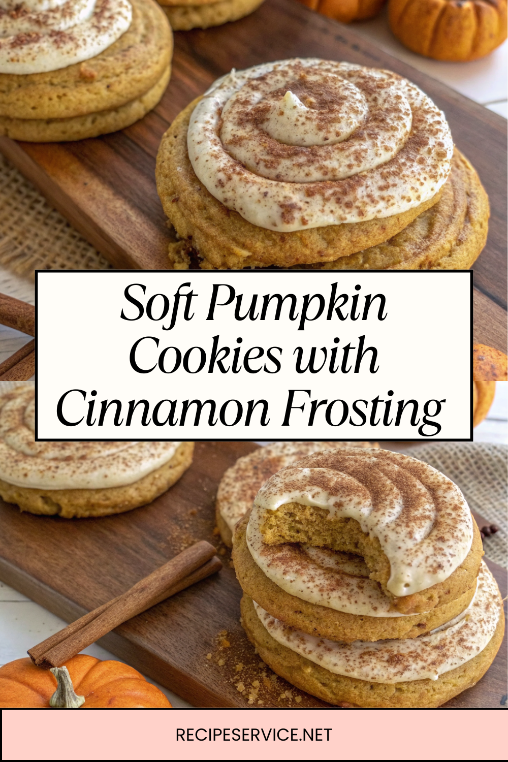 Soft Pumpkin Cookies with Cinnamon Frosting | Cozy Fall Baking