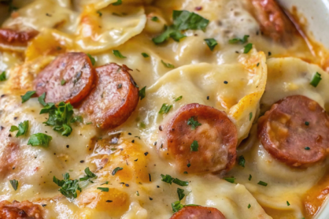 The Best Crockpot Pierogi Casserole with Kielbasa – Creamy, Cheesy, and Effortless Comfort Food